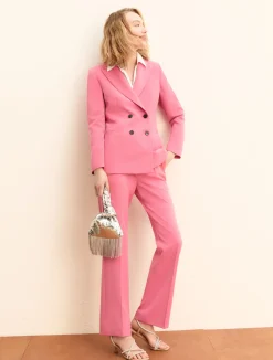 Pantalone slim flare - ROSA ANTICO