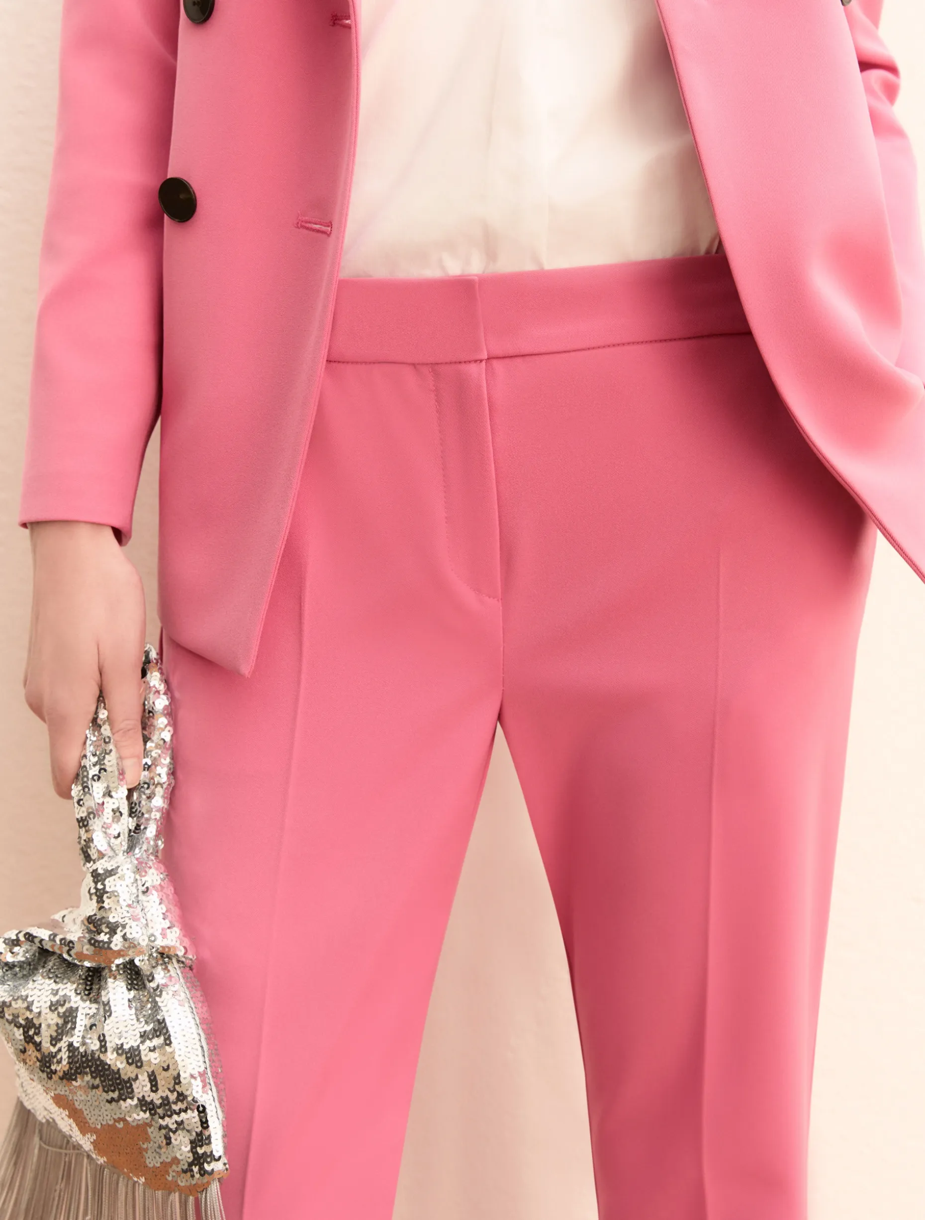 Pantalone slim flare - ROSA ANTICO