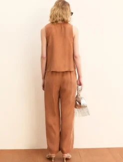 Pantalone wide leg in lyocell - TERRA