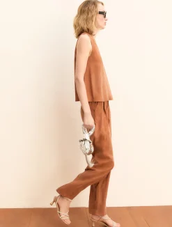 Pantalone wide leg in lyocell - TERRA