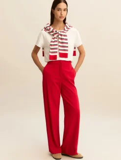 Pantalone ampio in jersey - ROSSO