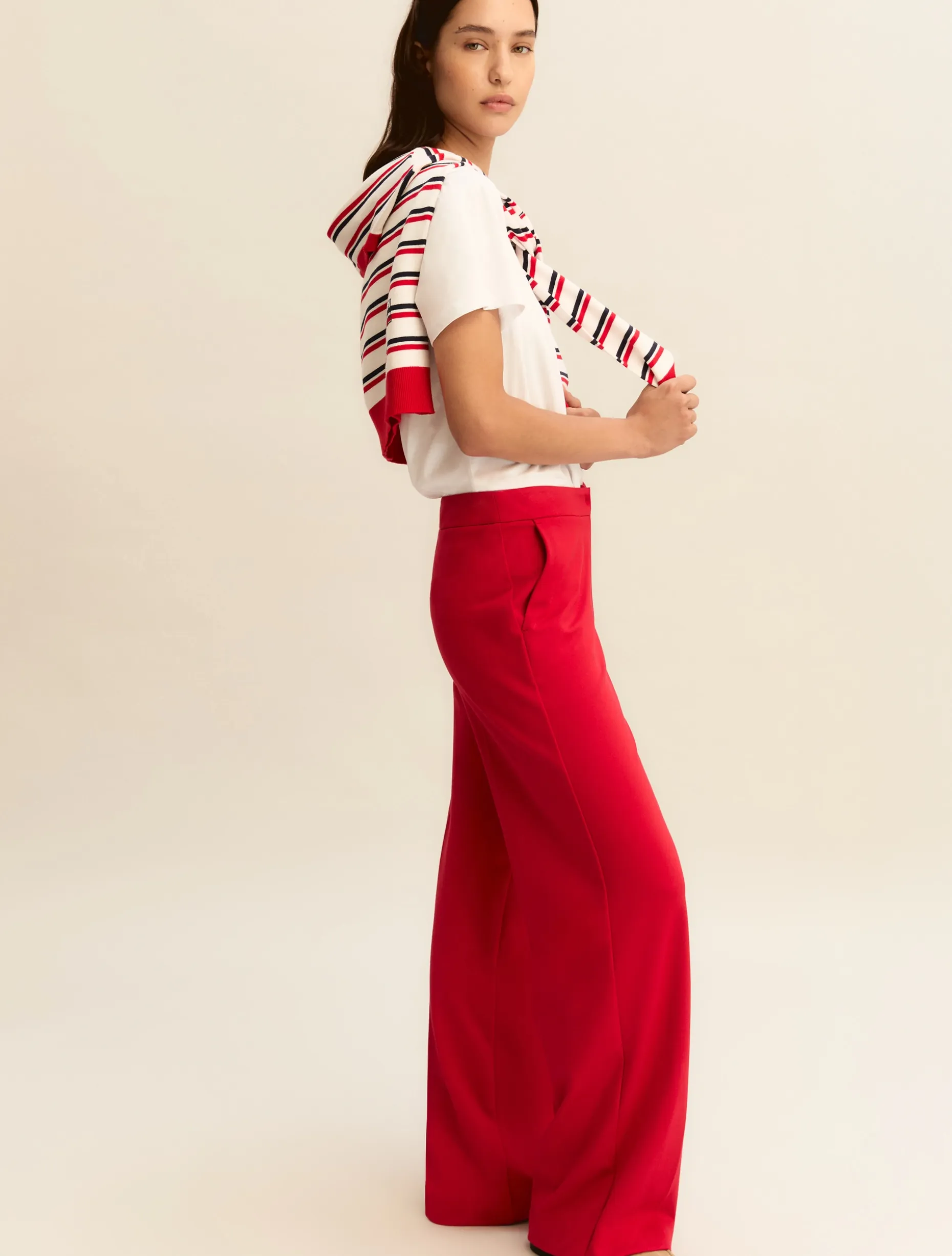 Pantalone ampio in jersey - ROSSO