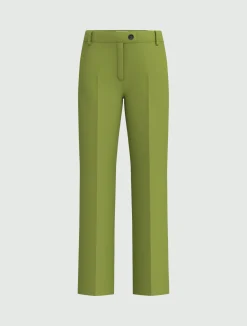 Pantalone dritto in tessuto stretch - VERDE