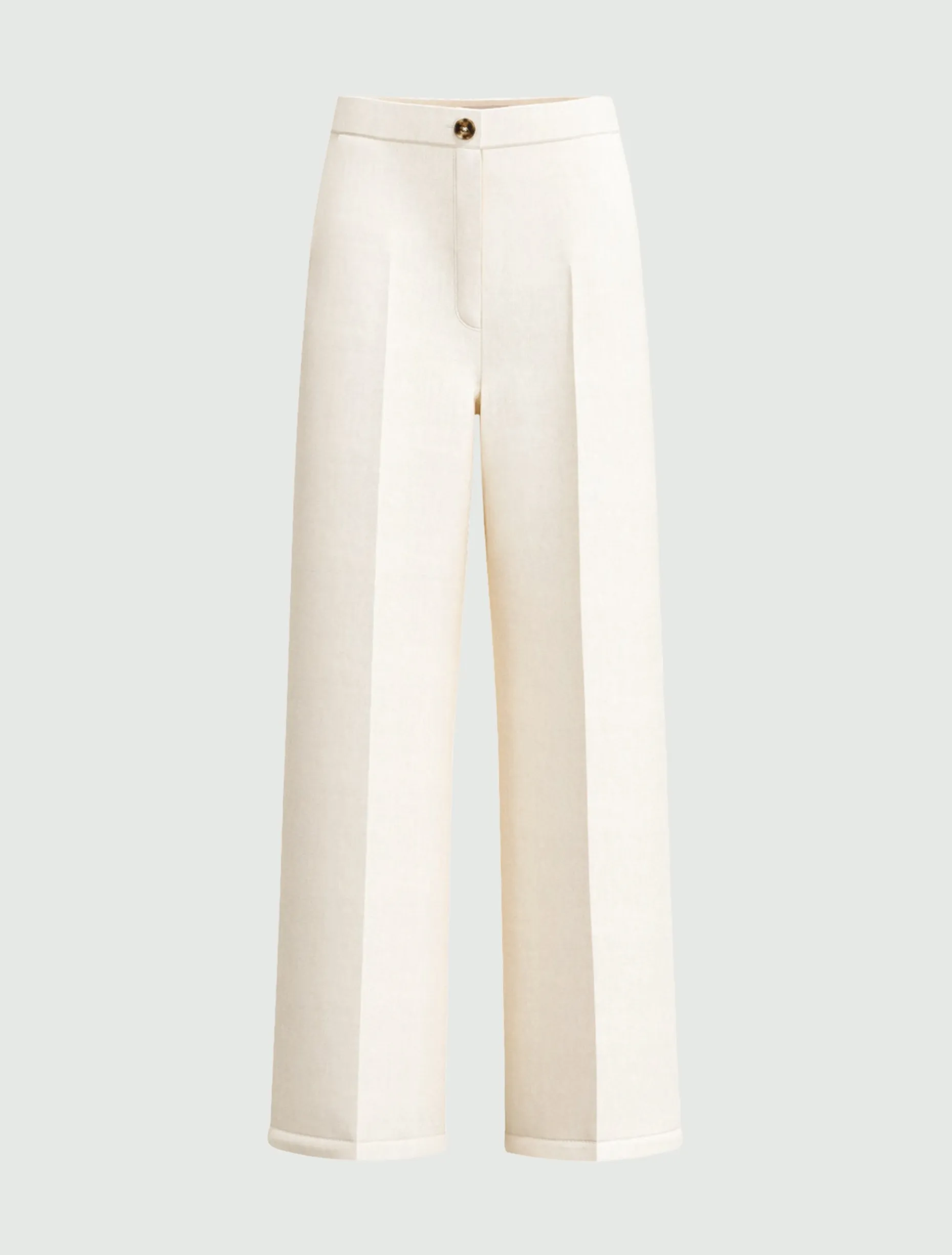 Pantalone fluido in viscosa e lino - BIANCO