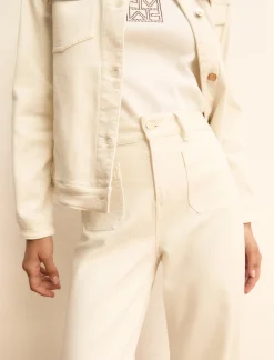 Pantalone in gabardina stretch - BIANCO LANA