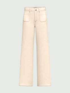Pantalone in gabardina stretch - BIANCO LANA