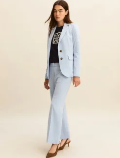 Pantalone in twill stretch - AZZURRO