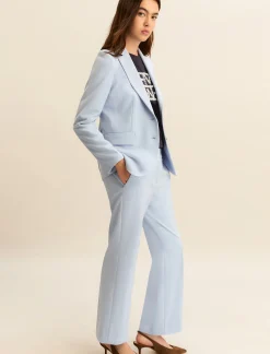 Pantalone in twill stretch - AZZURRO