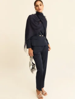 Pantalone slim in faille - BLU