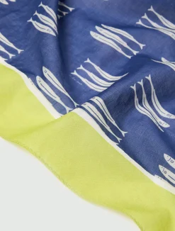 Pareo in mussola di cotone - BLU