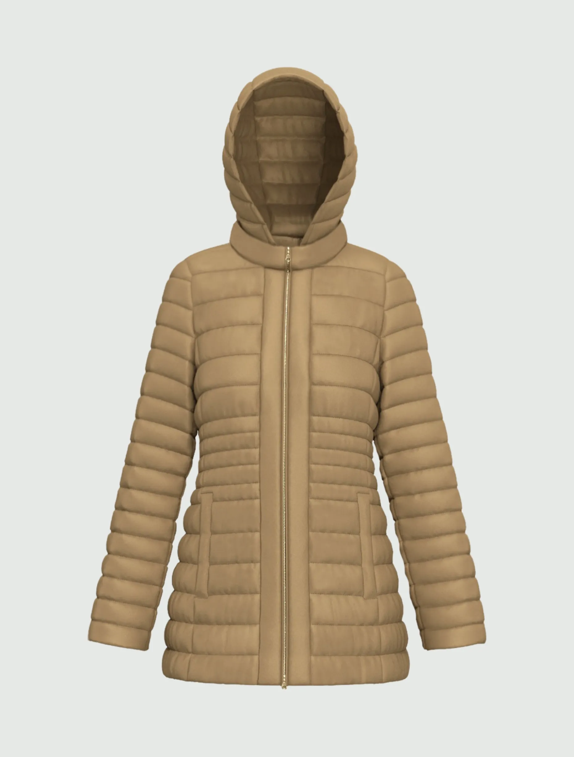 Piumino antigoccia con trapuntatura - CAMMELLO