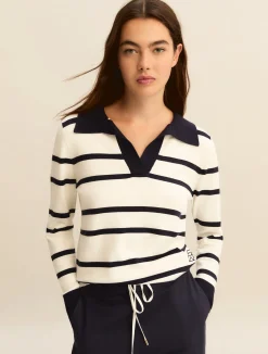 Polo aderente in viscosa stretch - BIANCO BLU