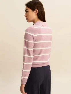 Polo con lurex e paillette - LAVANDA