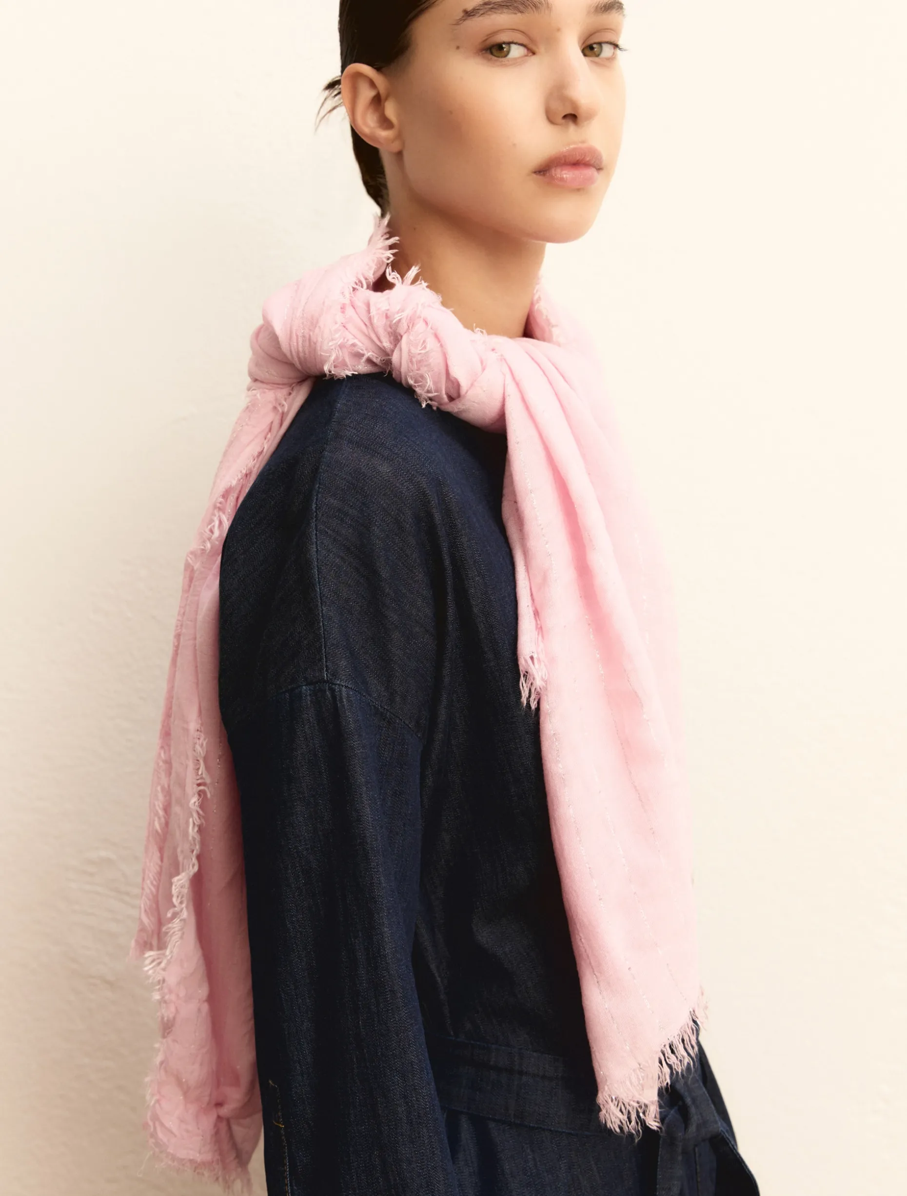 Stola con filo di lurex - ROSA
