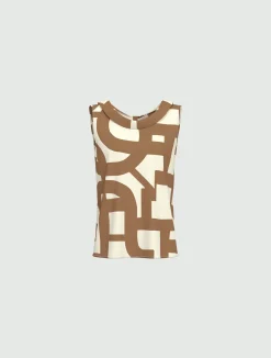 Top smanicato in twill - TORTORA