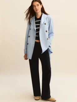 Trench corto antigoccia - AZZURRO