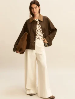 T-shirt in twill stampato - BIANCO LANA