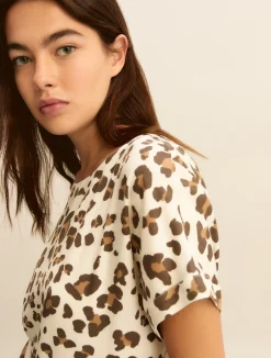 T-shirt in twill stampato - BIANCO LANA