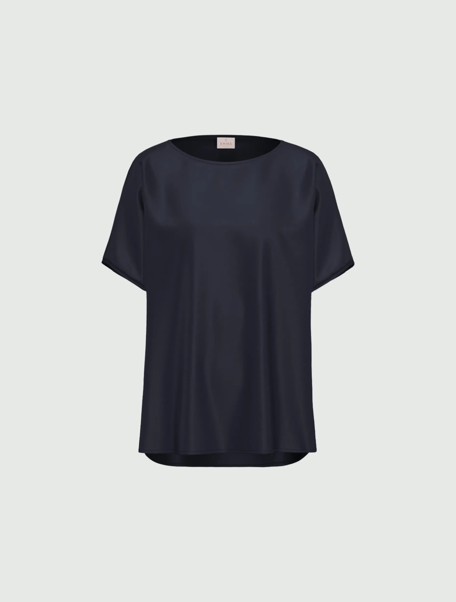 T-shirt over in raso - BLU