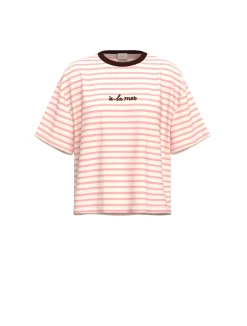T-shirt a righe - BEIGE