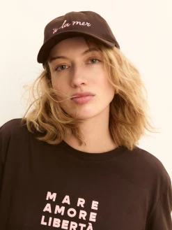 T-shirt boxy con stampe e ricami - TESTA DI MORO