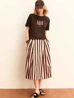 T-shirt boxy con stampe e ricami - TESTA DI MORO