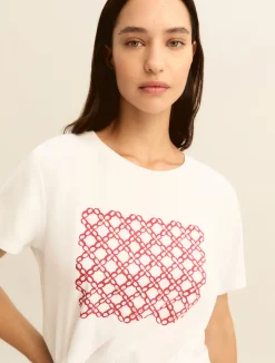 T-shirt con stampa - ROSSO