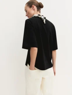 T-shirt in cotone stretch - NERO