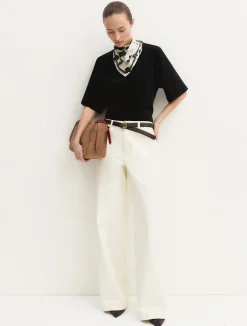 T-shirt in cotone stretch - NERO