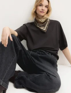 T-shirt in cotone stretch - TESTA DI MORO
