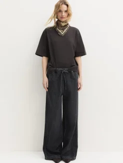 T-shirt in cotone stretch - TESTA DI MORO