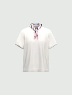 T-shirt in jersey con foulard - BIANCO