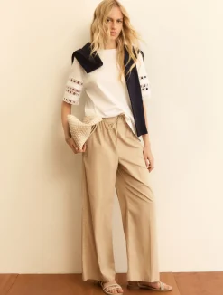 T-shirt in jersey con passamaneria - BIANCO OTTICO