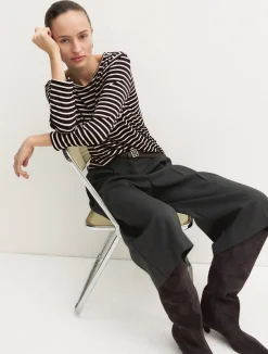 T-shirt in viscosa stretch - MARRONE