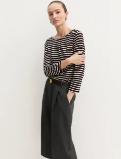 T-shirt in viscosa stretch - MARRONE