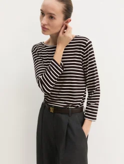 T-shirt in viscosa stretch - MARRONE