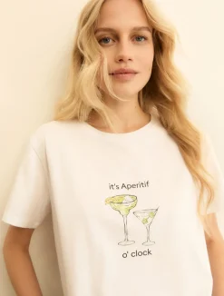T-shirt stampata - BIANCO LANA