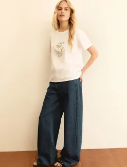 T-shirt stampata - BIANCO LANA