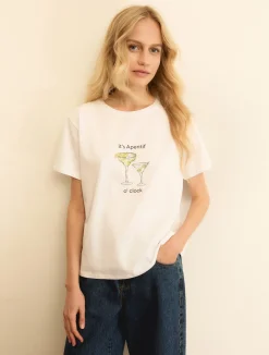 T-shirt stampata - BIANCO LANA