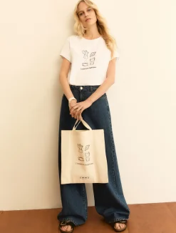 T-shirt stampata - BIANCO LANA
