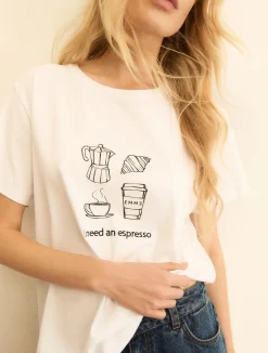 T-shirt stampata - BIANCO LANA