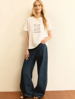 T-shirt stampata - BIANCO LANA
