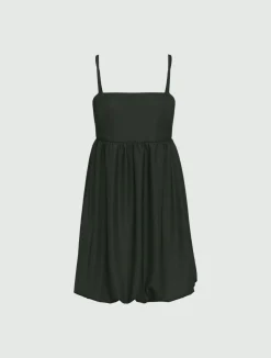 Abito a bustier con gonna a palloncino - VERDE SCURO