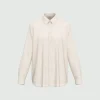 Camicia dritta in misto seta - BIANCO LANA